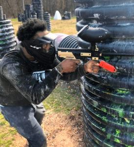 paintball player spring time
